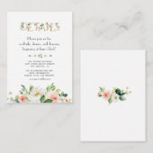 モダン赤面フローラ結婚文字詳細 エンクロージャーカード (正面/裏面)