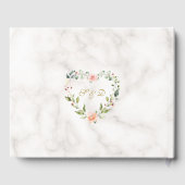 モダン赤面フローラ金ゴールドグリッター結婚大理石 ゲストブック (裏面)