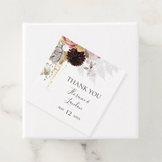 モダン赤面フローラ |ありがとうございますメッセージカード フェイバータグ (インサイチュ)