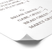 モダン赤面フローラ |アルファベット順の座席表 ポスター (角)