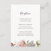 モダン赤面フローラ |ウェディングレセプションカード エンクロージャーカード (正面)