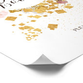 モダン赤面フローラ |ゲストブックサイン ポスター (角)