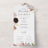モダン赤面フローラ |シールして送信 オールインワン招待状 (内側)