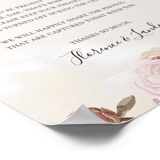 モダン赤面フローラ |大理石のプラグ抜き式 ポスター (角)