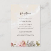 モダン赤面フローラ |大理石ウェディングレセプション エンクロージャーカード (正面)