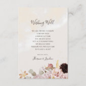 モダン赤面フローラ |大理石結婚の願い井戸 エンクロージャーカード (正面)