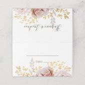 モダン赤面フローラ |折り曲げ座席表 プレイスカード (外部開封)