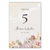 モダン赤面フローラ |水彩テーブル番号 テーブルナンバー (裏面)