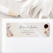 モダン赤面フローラ |水彩差出人住所 ラベル (インサイチュ)