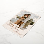 モダン赤面ブラシストロークのスクリプ結婚ト2枚 箔招待状 (回転した状態)