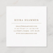 モダン赤面ブラシストローク金ゴールドフレーム正方形 スクエア名刺 (裏面)