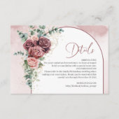 モダン赤面ブルゴーニュフローラ金ゴールド詳細カード エンクロージャーカード (正面)