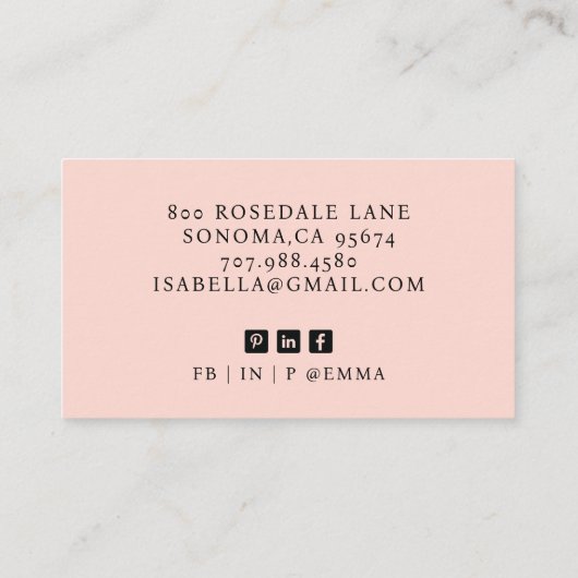 モダン赤面プロフェッショナル事業写真 名刺 (裏面)