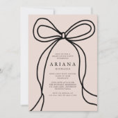 モダン赤面ボウフォト卒業パーティー招待状 案内状 (正面)