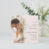 モダン赤面ボホ二結婚枚 招待状 (スタンド正面)