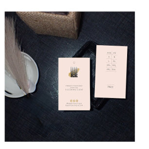 モダン赤面ロゴ衣料品価格ラベル(サイズチャート付)