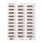 モダン赤面差出人住所 ラベル (フルシート)