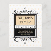 モダン赤面引っ越しましたファミリのサイン移動 案内ポストカード (正面)