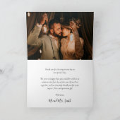 モダン赤面書道6写真結婚コラージュT サンキューカード (内部)