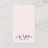 モダン赤面無地のモノグラムQRコード社会 名刺 (正面)