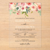 モダン赤面結婚フローラ アクリル招待状 (正面)