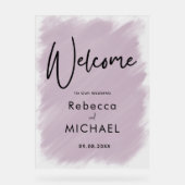 モダン赤面絵を描結婚薄紫 アクリルサイン (正面)