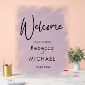 モダン赤面絵を描結婚薄紫 アクリルサイン (ウェディング)