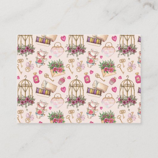 モダン赤面茶パーティーブライダルレシピ要求 エンクロージャーカード (裏面)