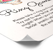 モダン赤面茶パーティーリングや輪ゲームブライダルシャワー ポスター (角)