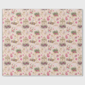 モダン赤面茶パーティー ラッピングペーパー (フラット)
