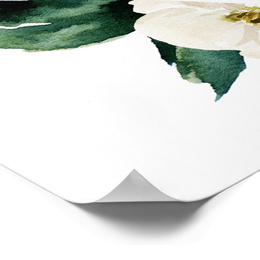 モダン赤面金ゴールドの結婚取り外し式標識 ポスター (角)