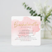 モダン赤面金ゴールドバチェロレッテ週末 招待状 (スタンド正面)