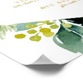 モダン赤面金ゴールドフローラ署名カクテルメニュー ポスター (角)