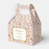 モダン赤面金ゴールド結婚式の引き出物ボックスカスタム文字 フェイバーボックス (正面サイド)