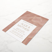 モダン赤面金ゴールド結婚抽象芸術 箔招待状 (回転した状態)