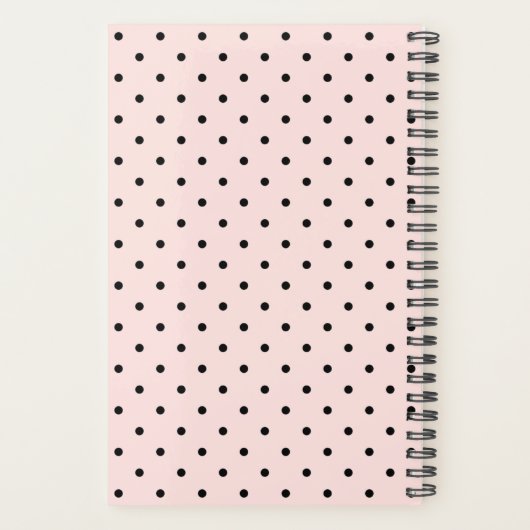 モダン赤面2枚の写真水玉模様パターンと年 プランナー手帳 (裏面)