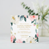 モダン赤面 |すべて1つの金ゴールドカスタム1 招待状 (スタンド正面)