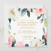 モダン赤面 |すべて1つの金ゴールドカスタム1 招待状 (正面)