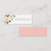 モダン赤面 |ピンクの花シック結婚サイト スキニー名刺 (正面/裏面)
