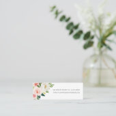 モダン赤面 |ピンクの花シック結婚サイト スキニー名刺 (スタンド正面)