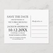 モダン赤面 |フローラシックなウェディング日付を保存 案内ポストカード (裏面)