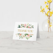 モダン赤面 |フローラ結婚金ゴールドありがとう カード (黄色い花)