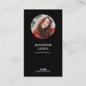 モダン赤面&ブラックフォトソーシャルメディア 名刺 (正面)