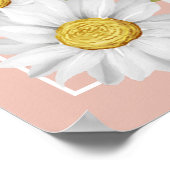 モダン赤面&ホワイトデイジー結婚ズ・ウェルカム ポスター (角)