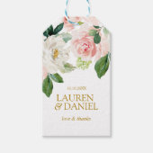 モダン赤面 |金ゴールド感謝していより好結婚き ギフトタグ (正面)