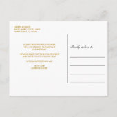 モダン赤面 |金ゴールド結婚の日付の変更 案内ポストカード (裏面)