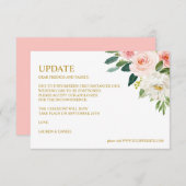 モダン赤面 |金ゴールド結婚の更新 招待状 (正面/裏面)