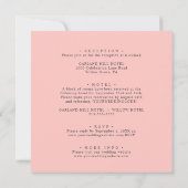 モダン赤面 | All in one Pink Botanical 結婚's 招待状 (裏面)