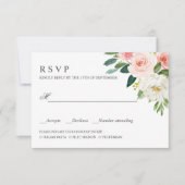 モダン赤面 | PInkウェディングRSVP食事の選択 出欠カード (正面)