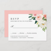モダン赤面 | PInkウェディングRSVP食事の選択 出欠カード (正面/裏面)